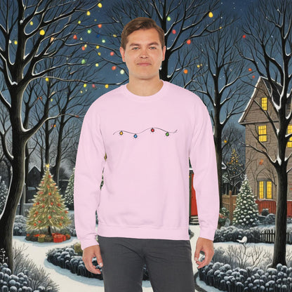 Unisex Heavy Blend Crewneck Sweatshirt | Christmas Lights Design | 8 colors