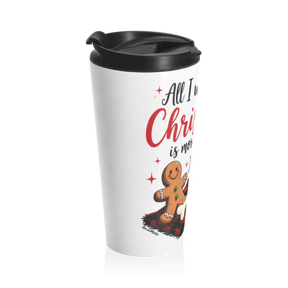 Stainless Steel Travel Mug With Cup 15oz (440ml)| Ginger Cookie Mates Design