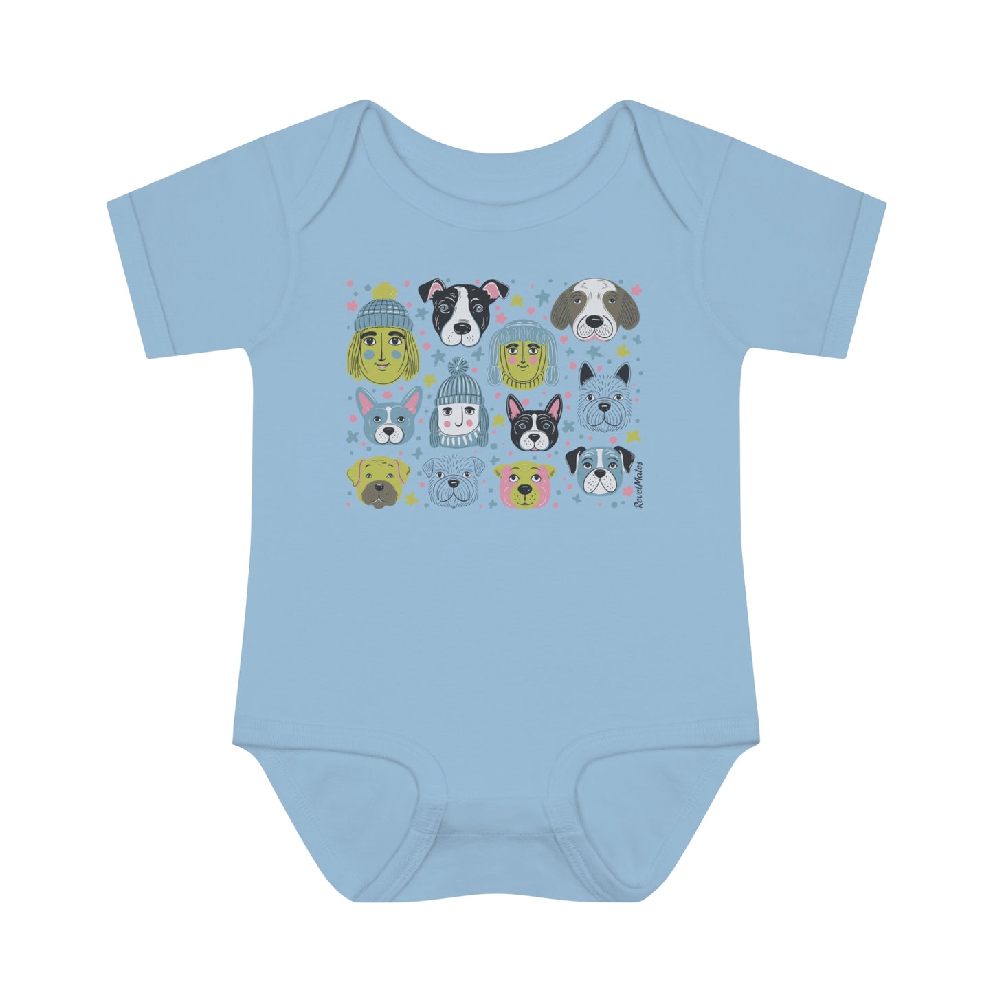 Infant Unisex Baby Rib Bodysuit | NB-24M | Winter Doggies Design