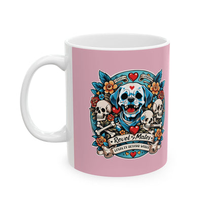 Ceramic Mug (11oz, 15oz) | Dog Skull Tattoo Design | 2 colors | 2 sizes