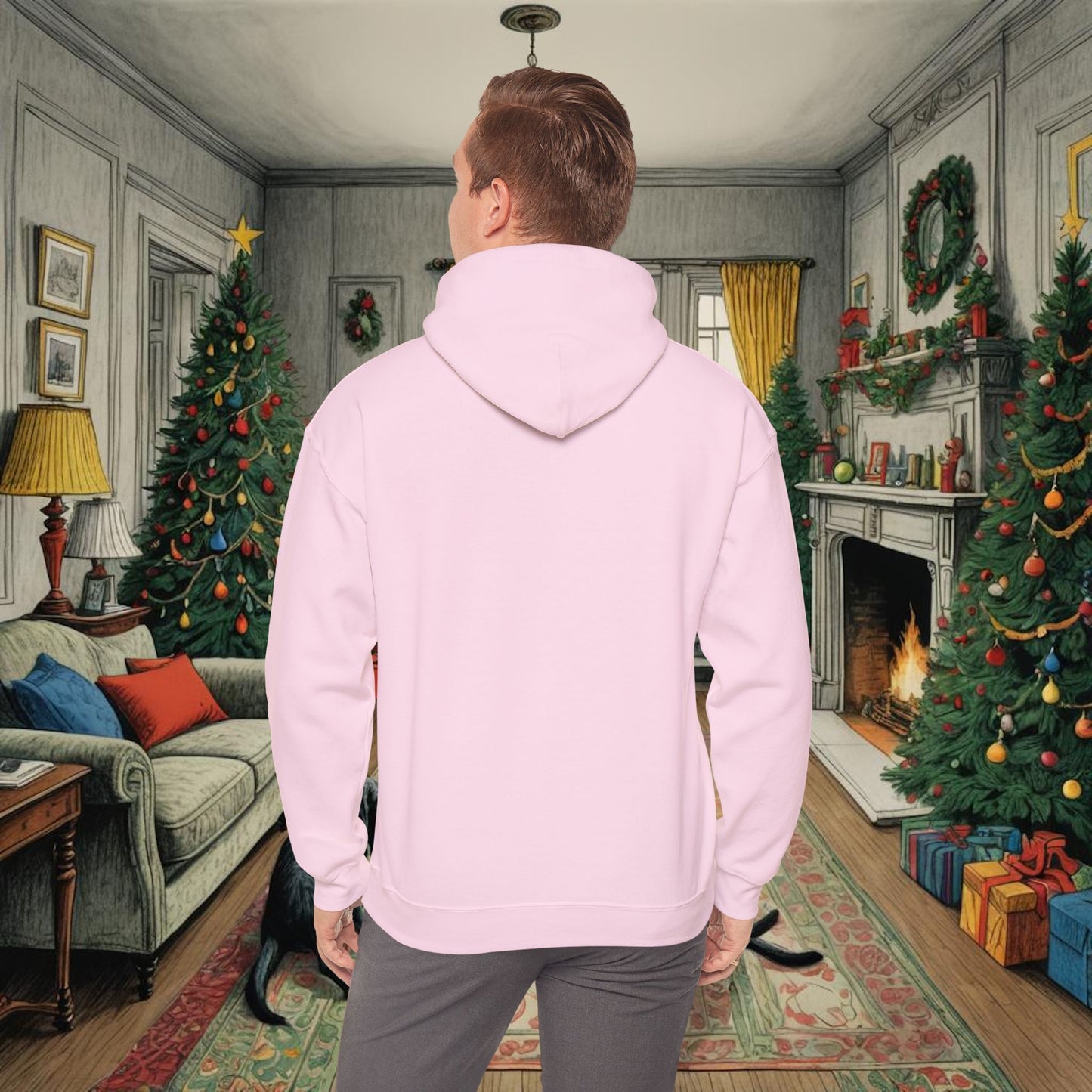 Unisex Heavy Blend Hoodie | Neon and Solid Colors V.2 | Furry Christmas Design | 13 colors