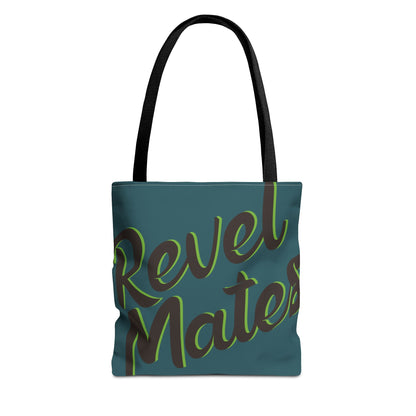 Tote Bag | All Over Print Bag | Turquoise & Brown RevelMates Design