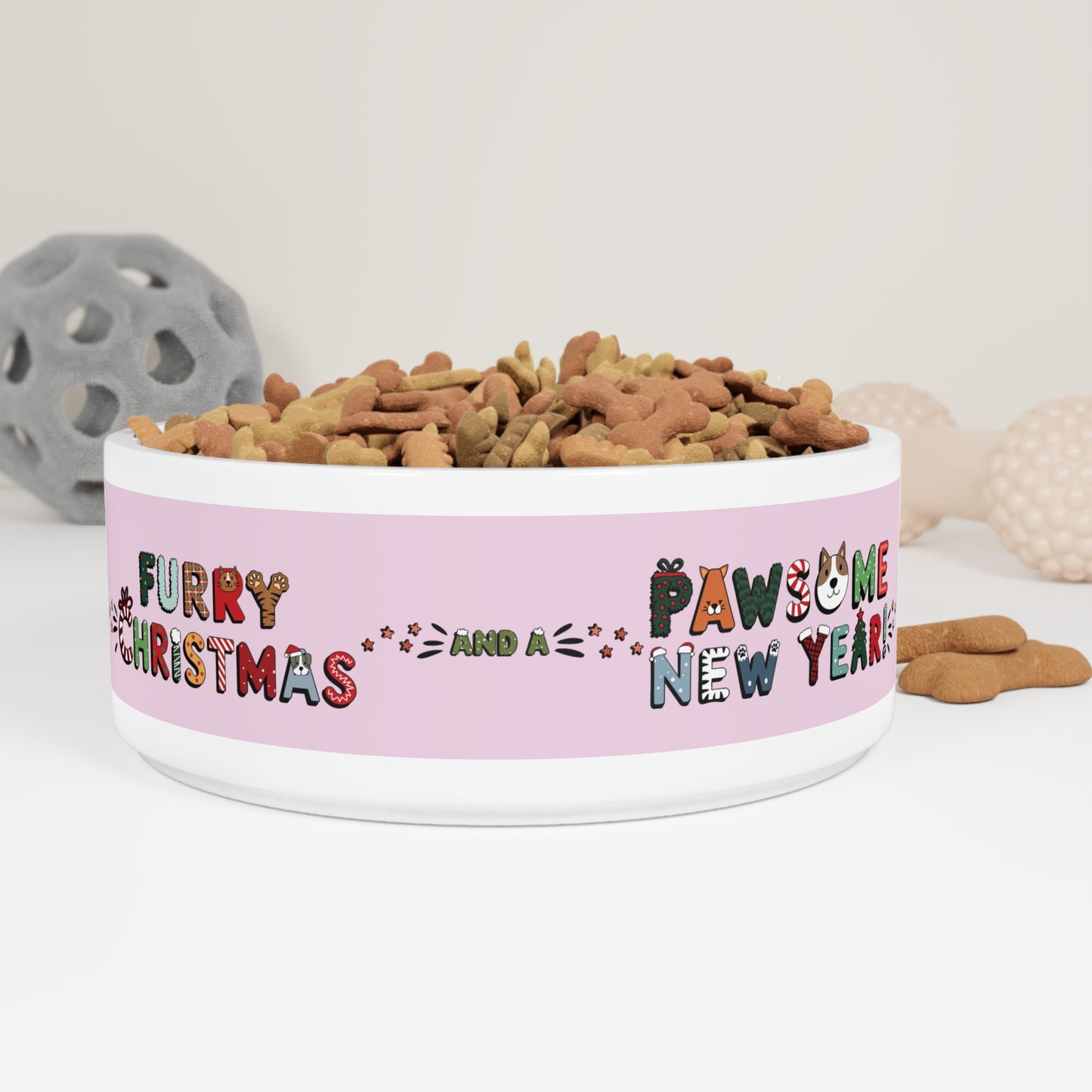 Pet Bowl 16oz (473ml) | Furry Christmas Design | 8 colors