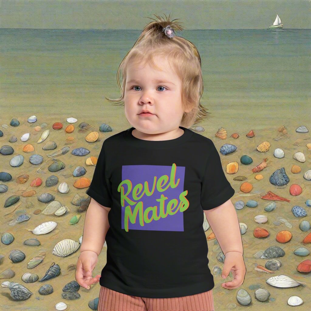 Unisex Infant Fine Jersey T-Shirt | 6M-24M | Lavender & Lime RevelMates Square Design | 4 colors