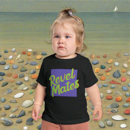 Unisex Infant Fine Jersey T-Shirt | 6M-24M | Lavender & Lime RevelMates Square Design | 4 colors