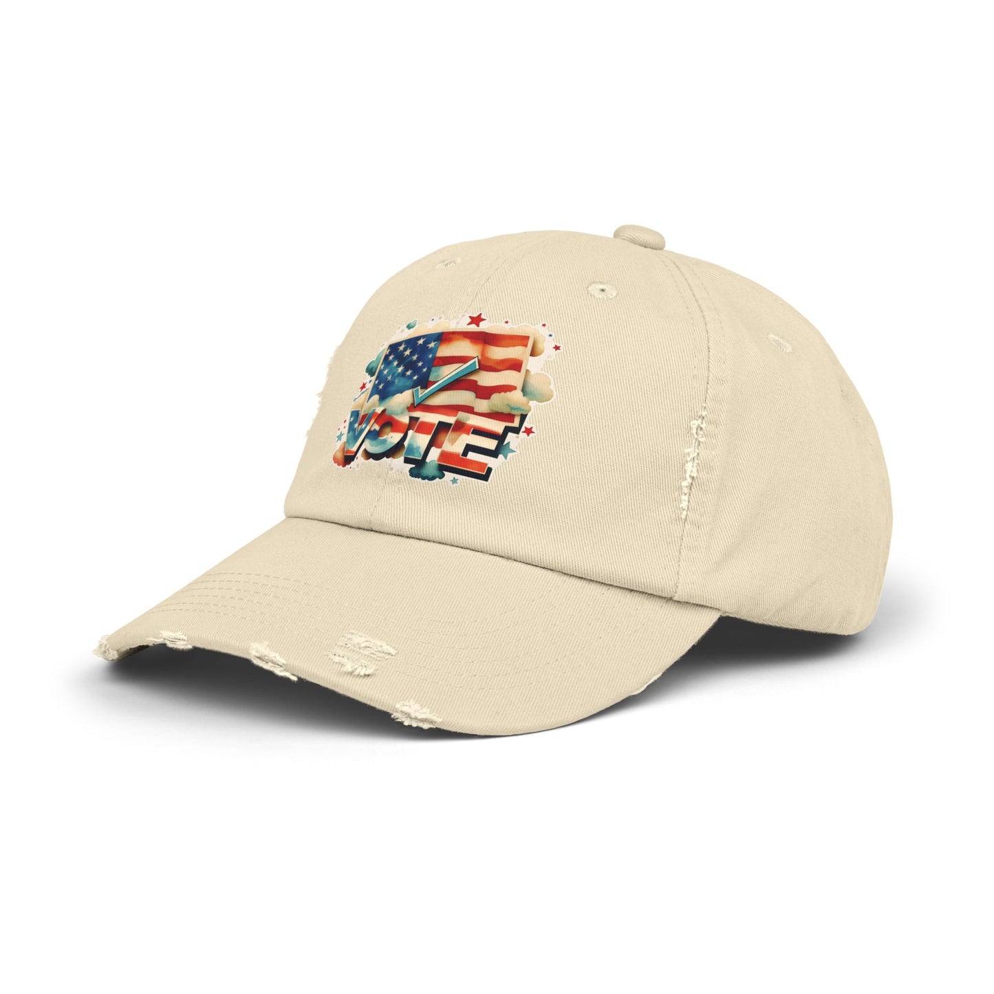 Unisex Distressed Cap | VOTE Watercolor Design | US Elections | 8 colors