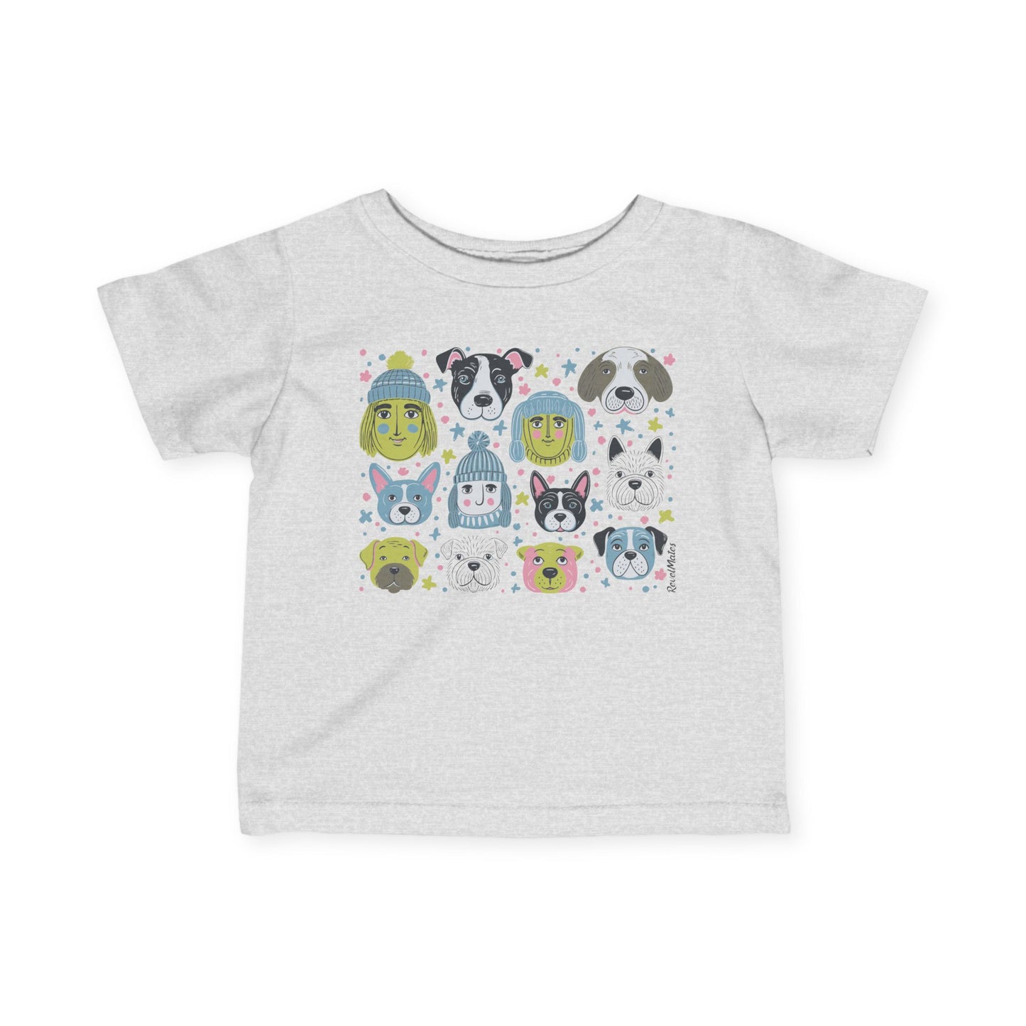 Infant Unisex Lightweight Fine Jersey T-Shirt | 6M-24M | Winter Doggies Design | 12 colors