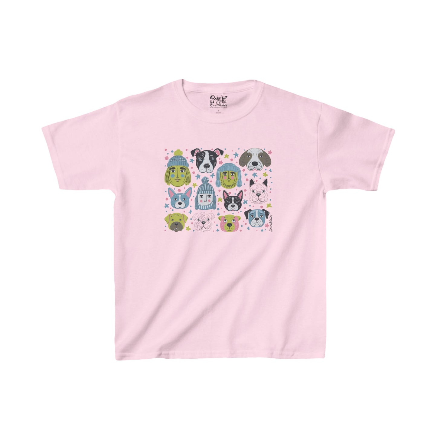 Youth Unisex Heavy Cotton T-Shirt | Winter Doggies Design | 9 colors