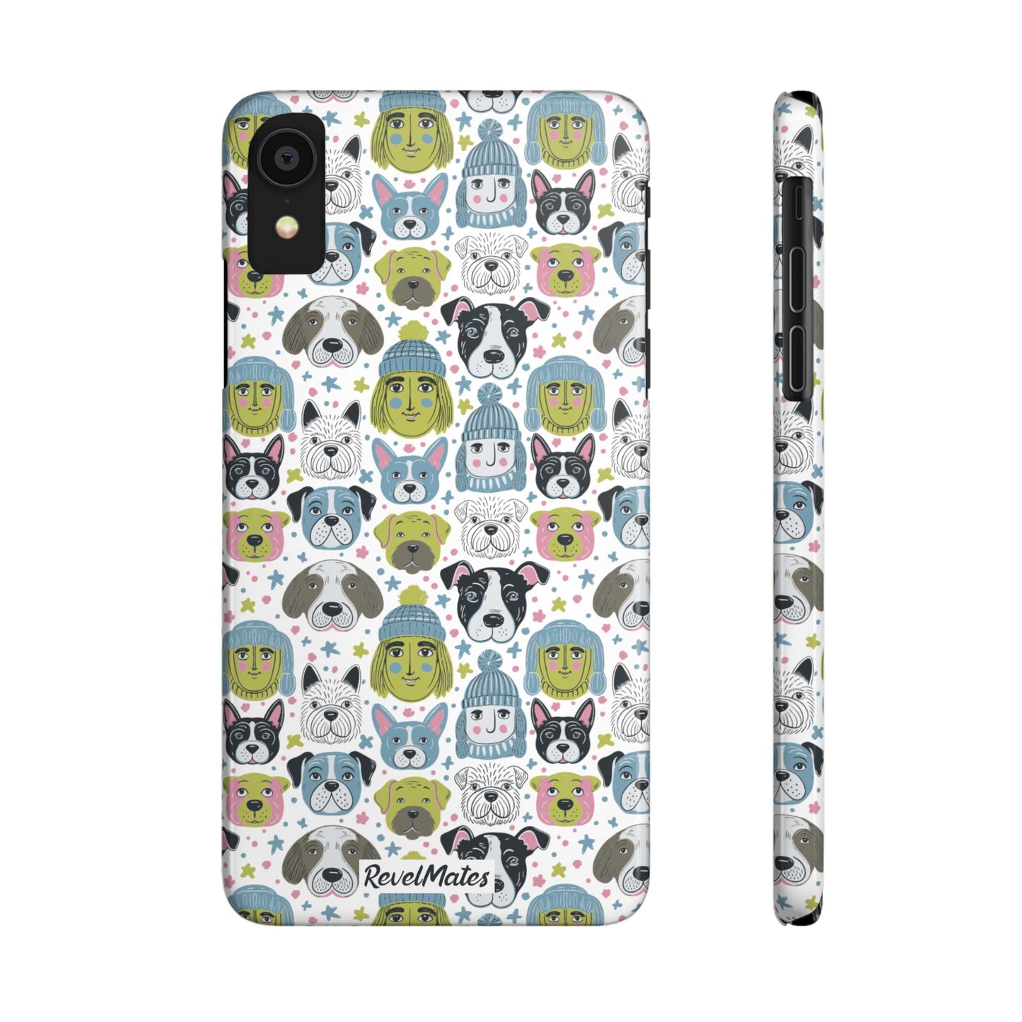 iPhone Slim Phone Case | Winter Doggies Design