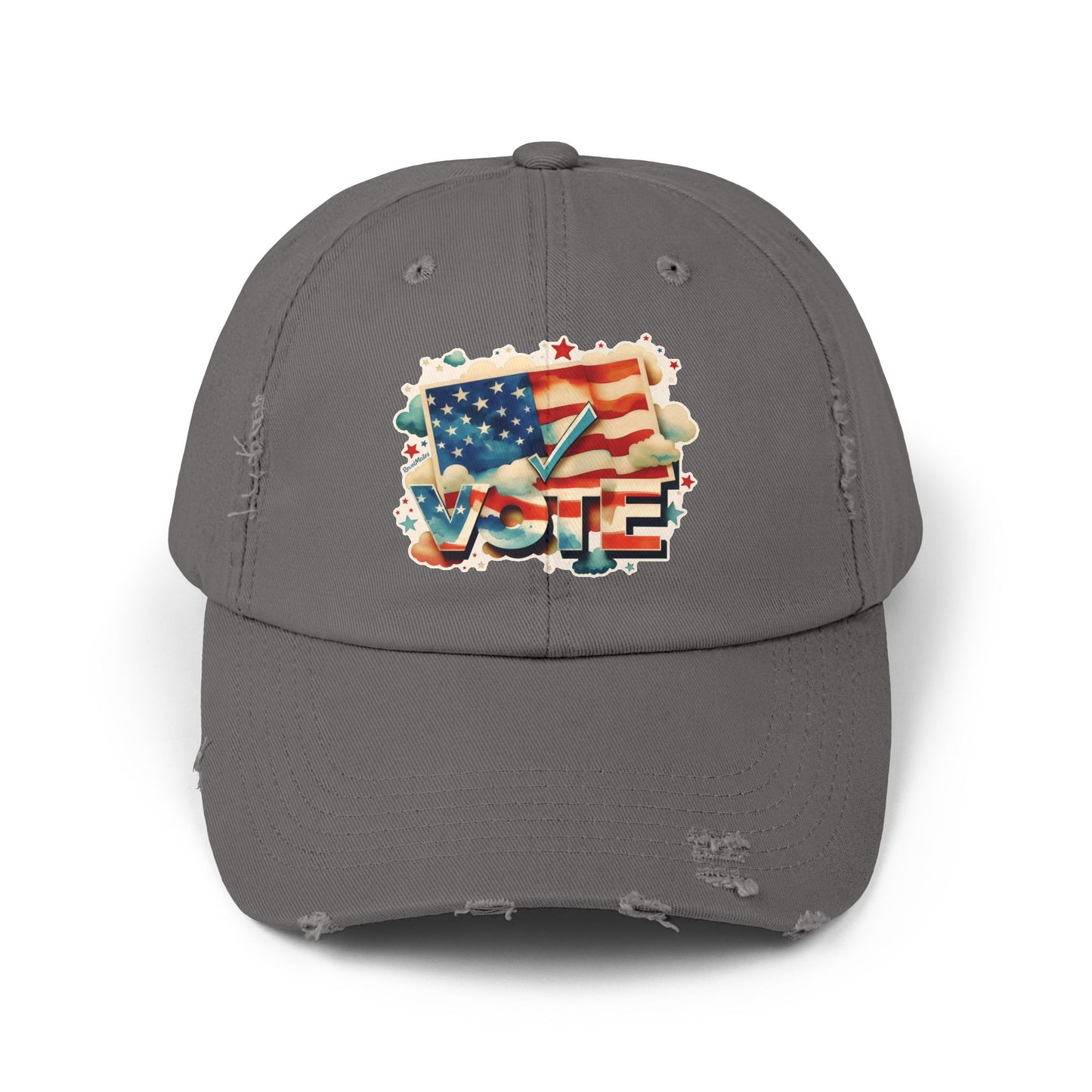 Unisex Distressed Cap | VOTE Watercolor Design | US Elections | 8 colors