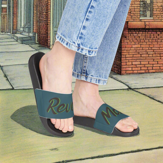 Women's Removable Strap Sandals | Turquoise & Brown RevelMates Design