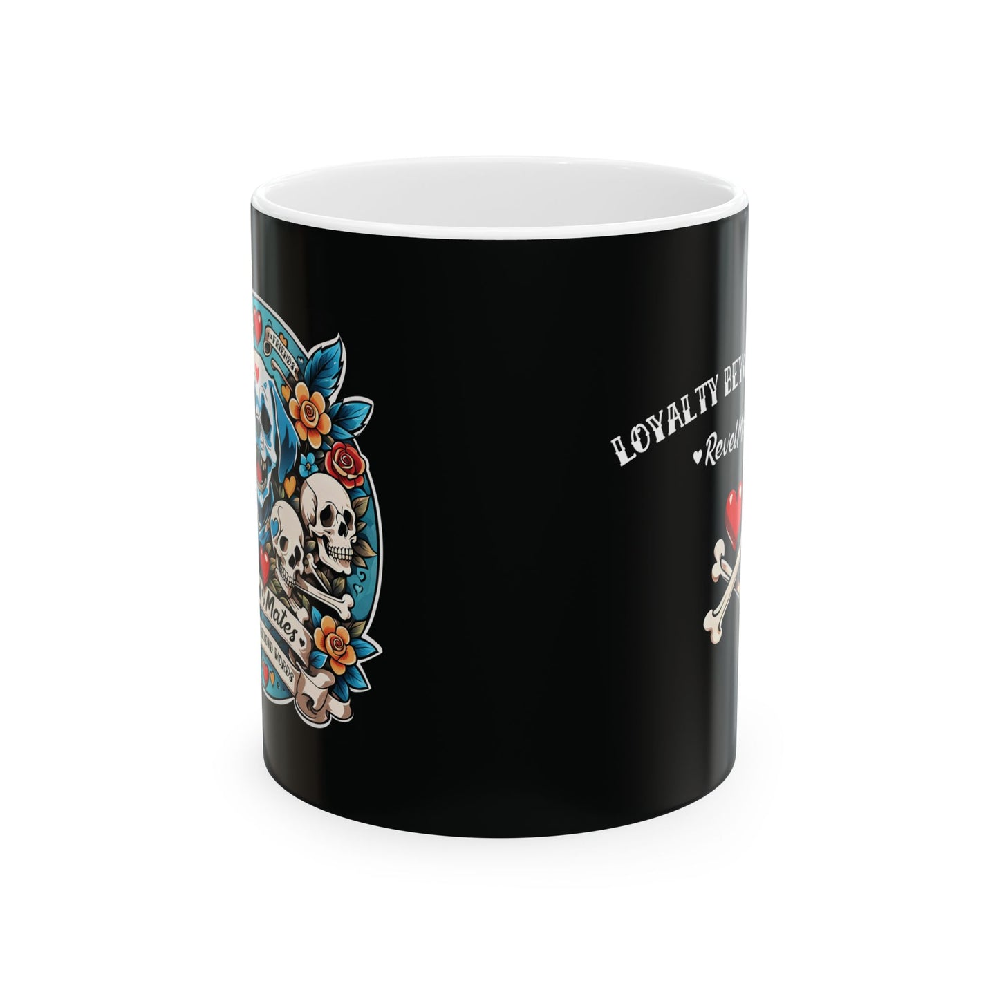 Ceramic Mug (11oz, 15oz) | Dog Skull Tattoo Design | 2 colors | 2 sizes