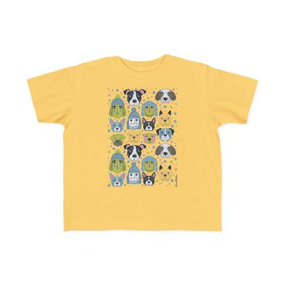 Toddler Unisex Lightweight Fine Jersey T-Shirt | 2T-6T | Winter Doggies Design | 19 colors