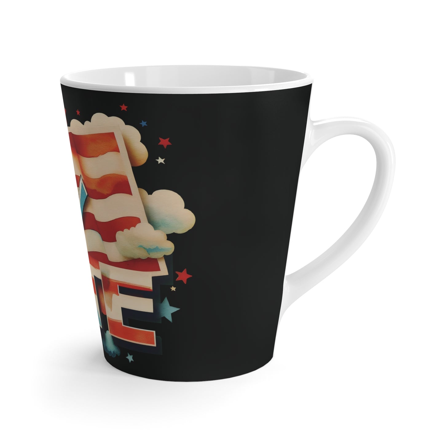 Latte Mug 12oz (350 ml) | VOTE Watercolor Design | US Elections | 2 colors