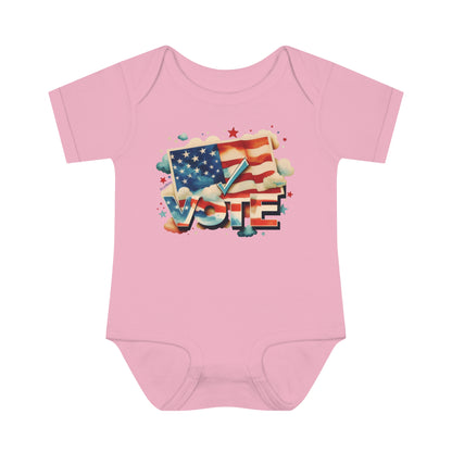 Unisex Infant Baby Rib Bodysuit | NB-24M | VOTE Watercolor Design | US Elections | 8 colors