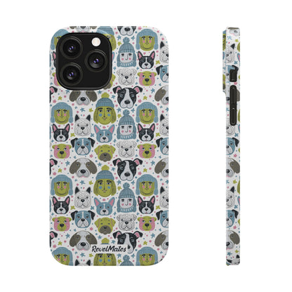 iPhone Slim Phone Case | Winter Doggies Design