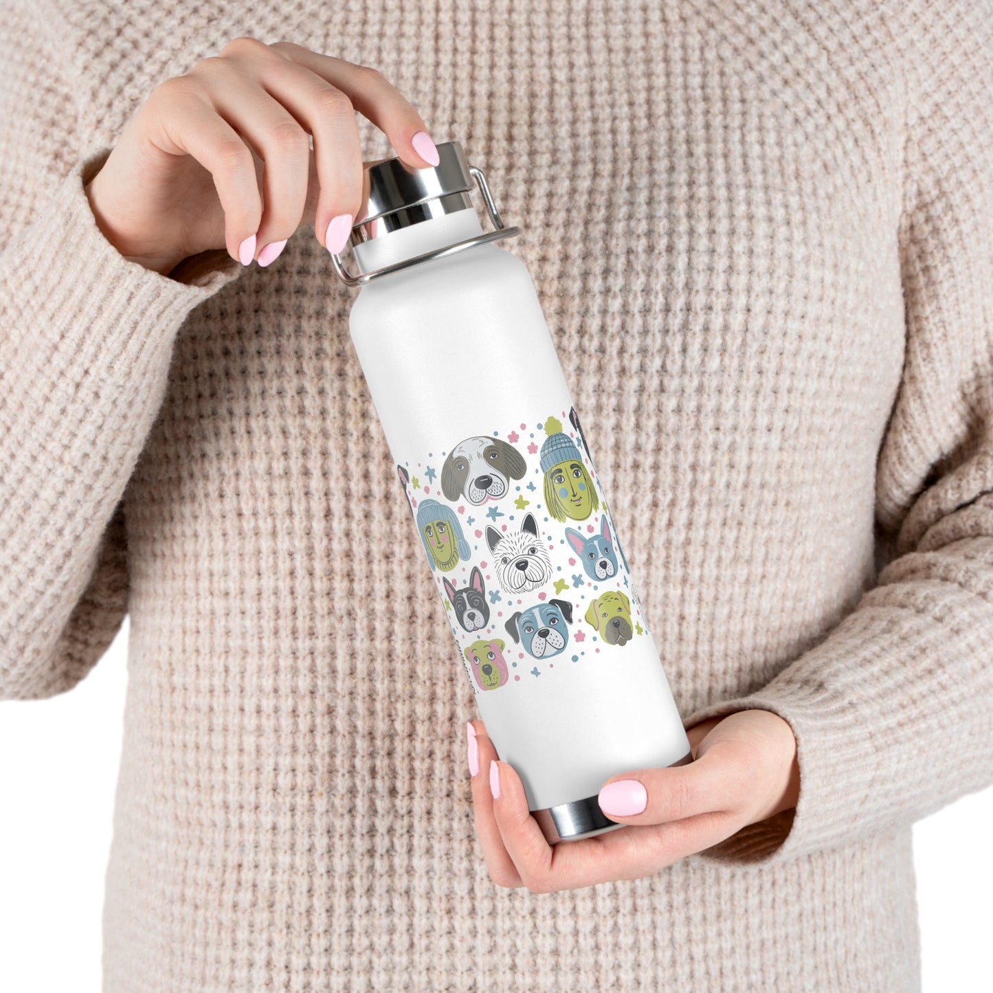 Copper Vacuum Insulated Bottle 22oz (650ml) | Winter DoggiesDesign | 4 colors