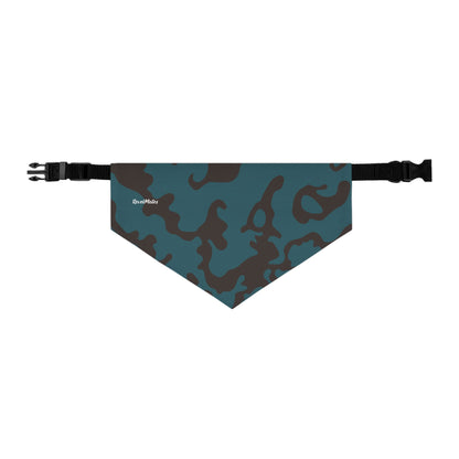 Pet Bandana Collar | Camouflage Turquoise & Brown Design