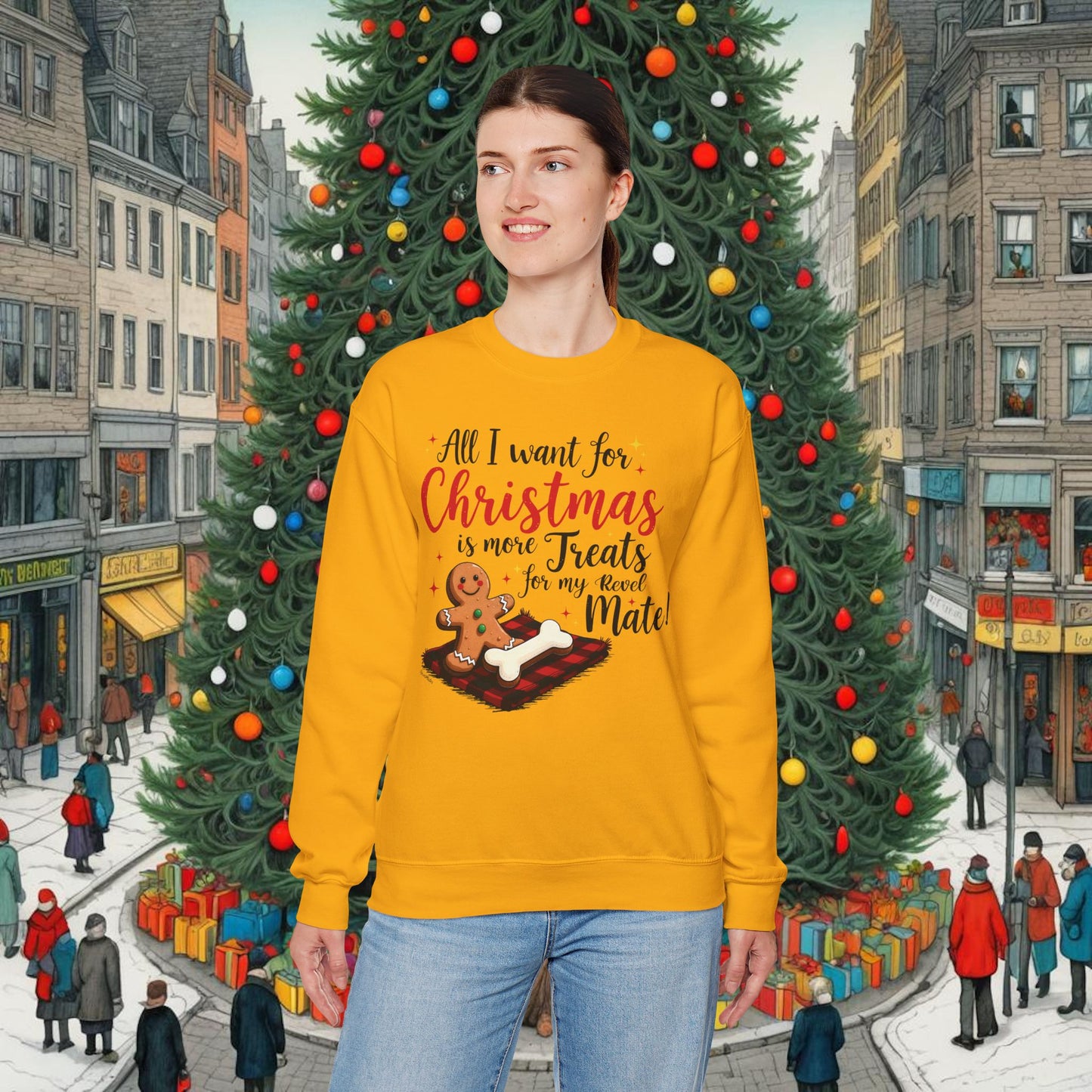 Unisex Heavy Blend Crewneck Sweatshirt | Solid Colors V.1 | Ginger Cookie Mates Design | 14 colors