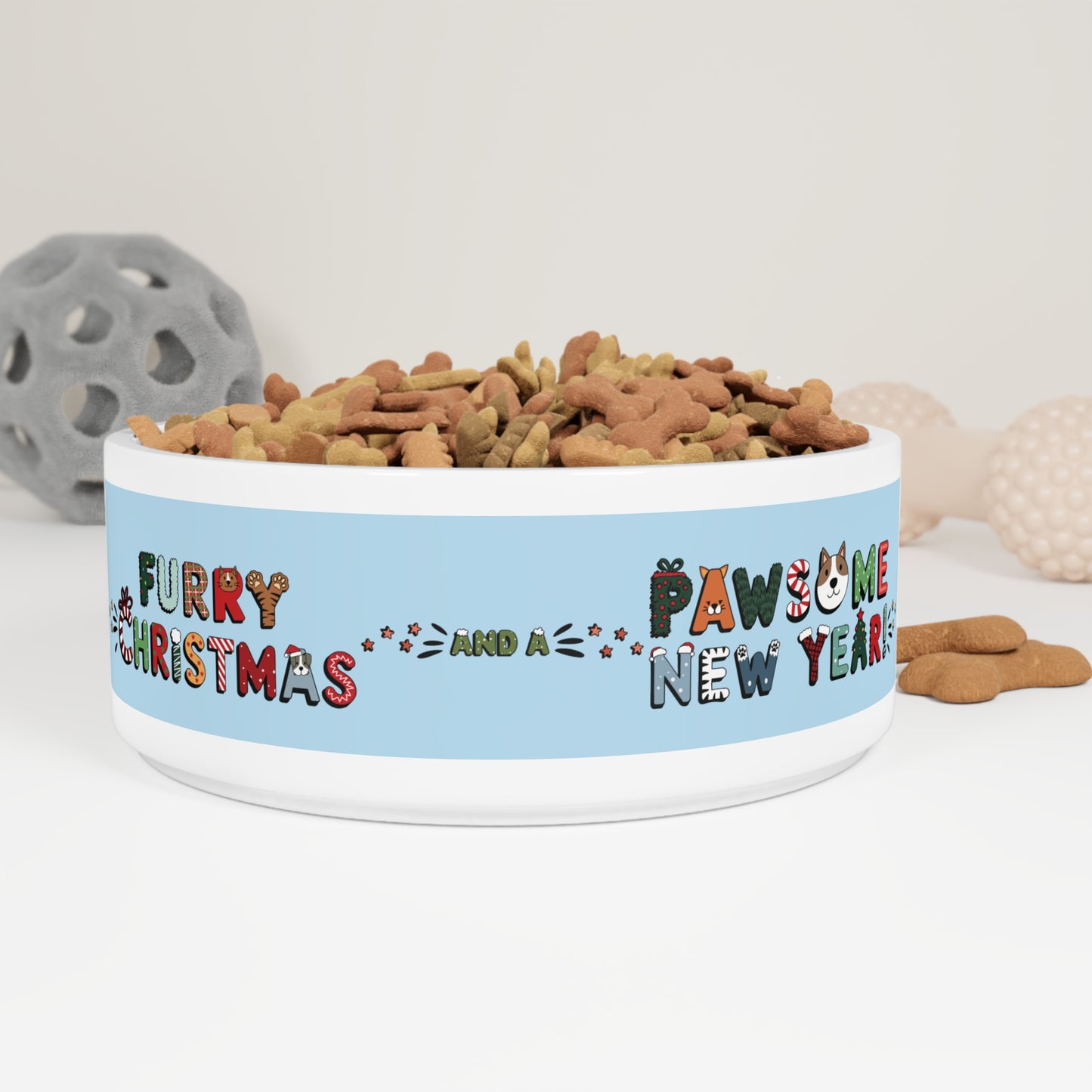 Pet Bowl 16oz (473ml) | Furry Christmas Design | 8 colors