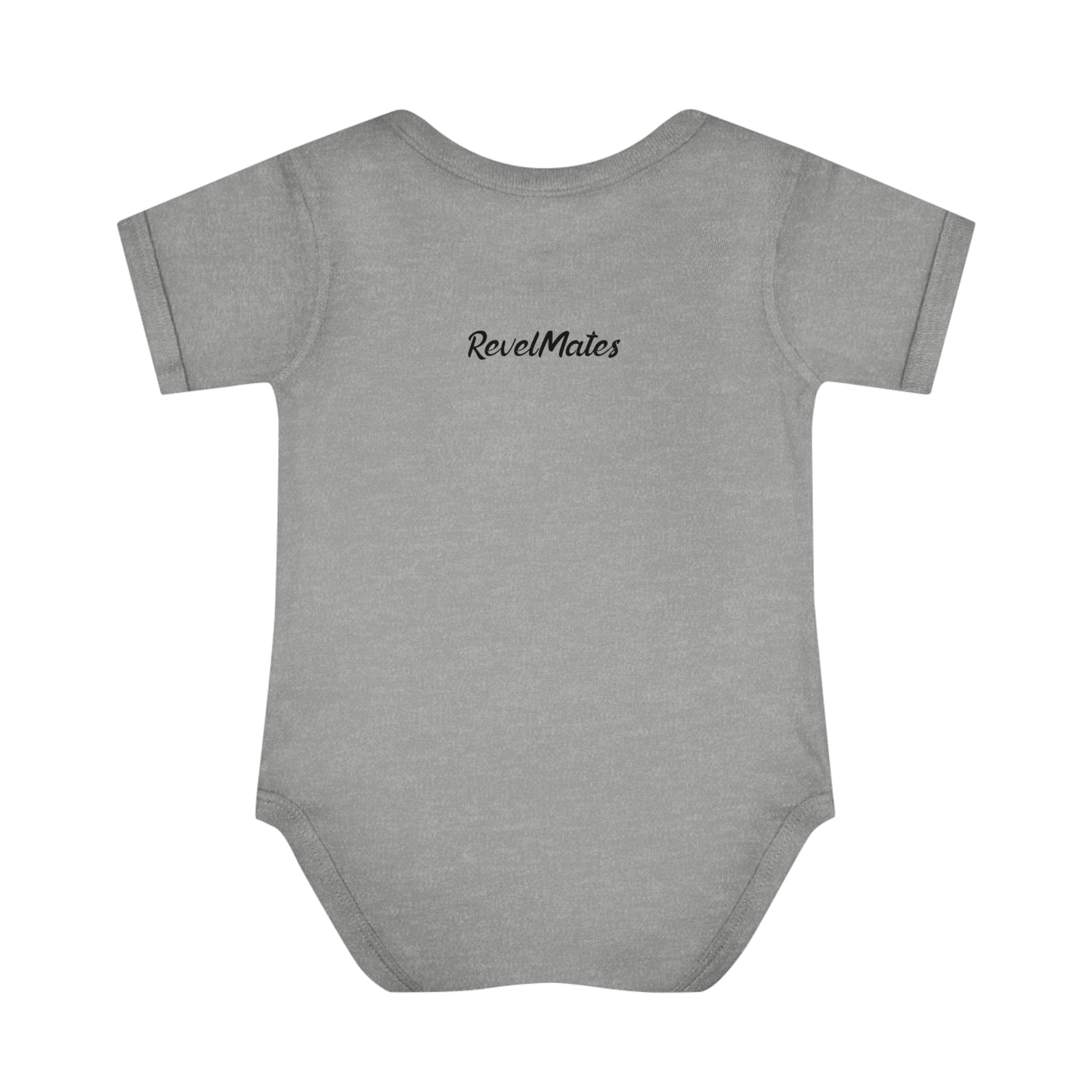 Unisex Infant Baby Rib Bodysuit | NB-24M | Black & White RevelMates Square Design | 4 colors