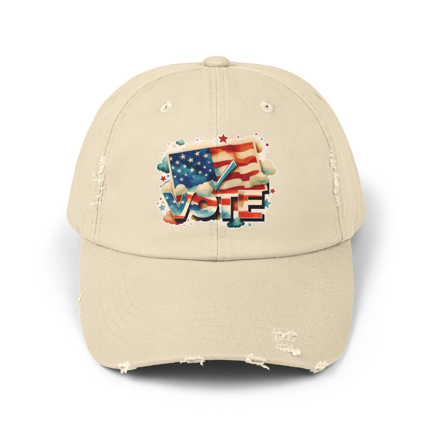 Unisex Distressed Cap | VOTE Watercolor Design | US Elections | 8 colors