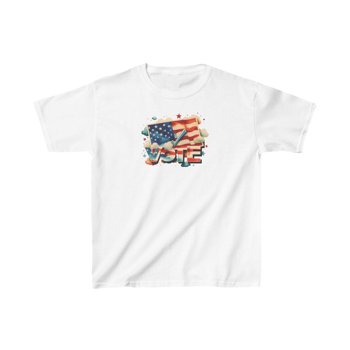 Unisex Kids Heavy Cotton™ T-Shirt | VOTE Watercolor Design | US Elections | 20 colors