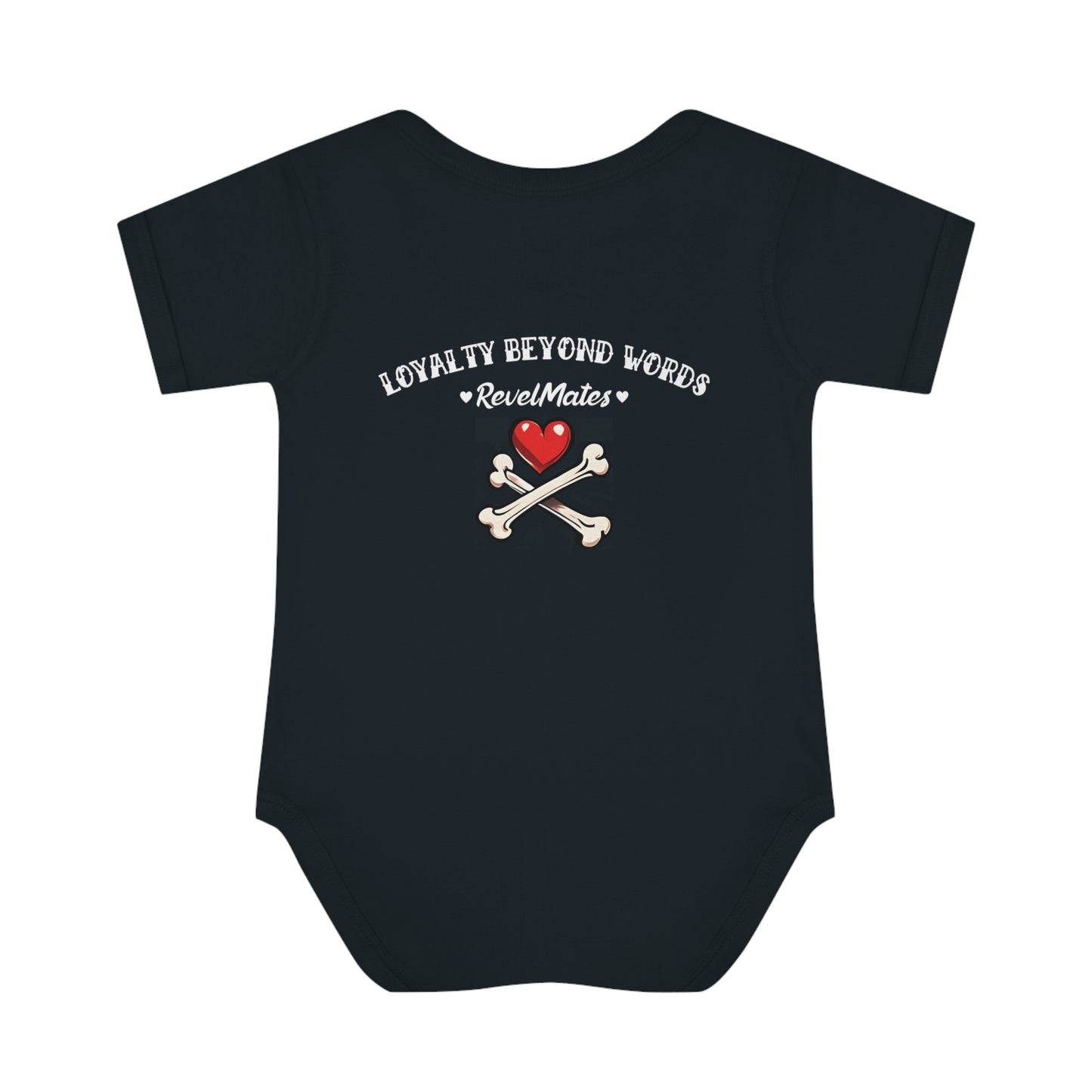 Infant Unisex Baby Rib Bodysuit | NB-24M | Dog Skull Tattoo Design | 4 colors