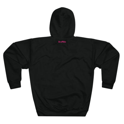 Unisex Cut & Sew Pullover Hoodie | All Over Print Hoodie | Black & Fuchsia RevelMates Design