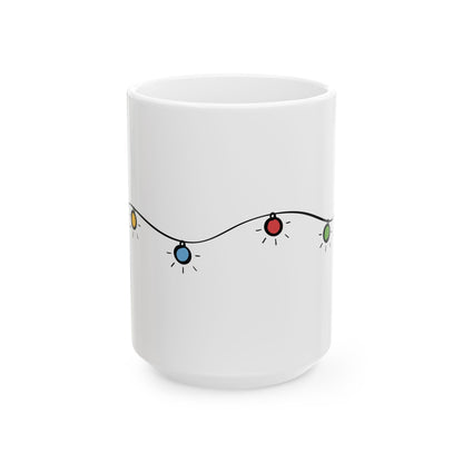 Ceramic Mug (11oz, 15oz) | Christmas Lights Design | 2 sizes