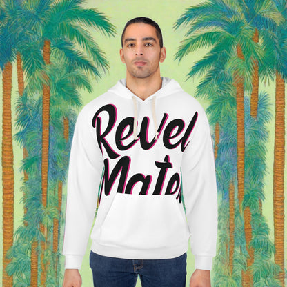 Unisex Cut & Sew Pullover Hoodie | All Over Print Hoodie | White & Black RevelMates Design