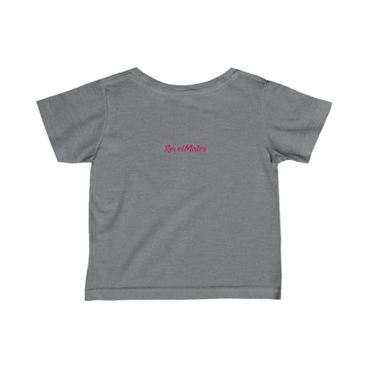 Unisex Infant Fine Jersey T-Shirt | 6M-24M | Fuchsia & White RevelMates Square Design | 4 colors