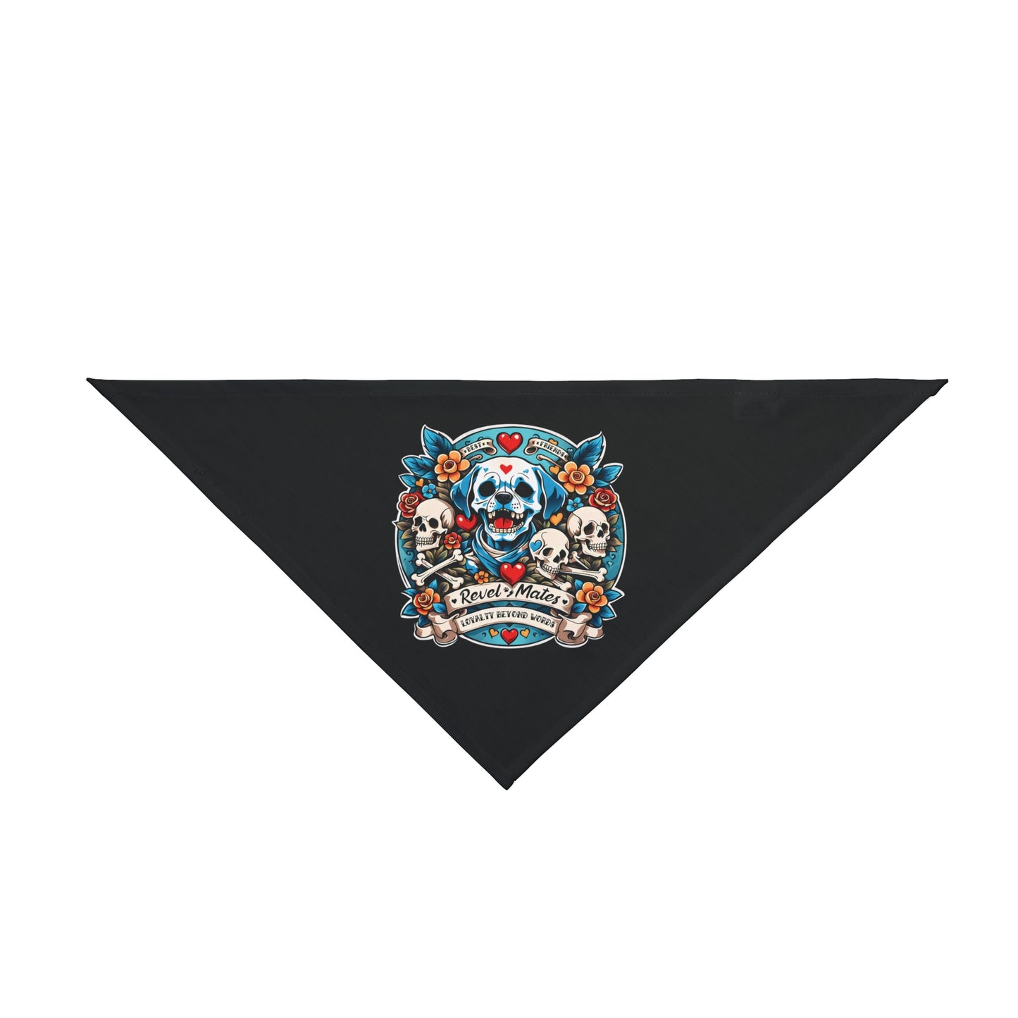 Pet Bandana | Dog Skull Tattoo Design | 2 colors