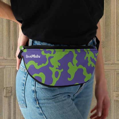 Unisex Fanny Pack | Waist Pack | Hip Pack | Hip Bag | Hips Bag | Waist Bag | Camouflage Lavender & Lime Design