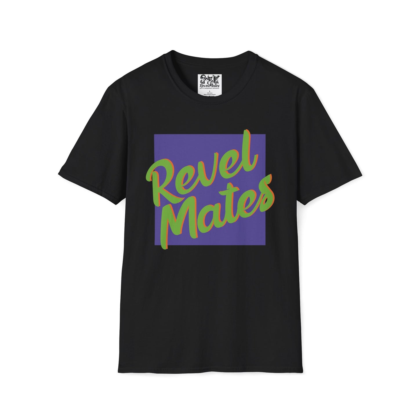 Unisex Softstyle T-Shirt | Lavender & Lime RevelMates Square Design | 4 colors