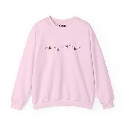 Unisex Heavy Blend Crewneck Sweatshirt | Christmas Lights Design | 8 colors