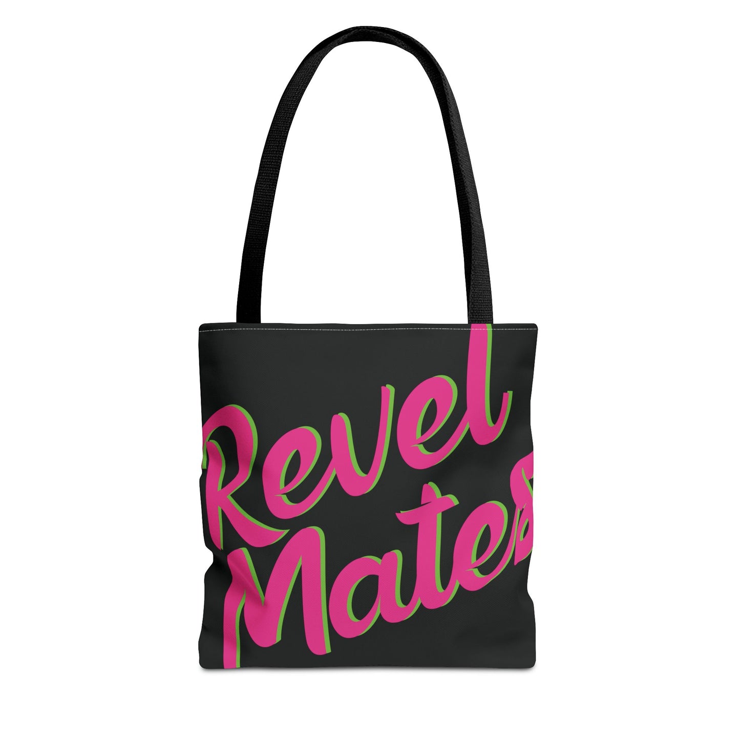 Tote Bag | All Over Print Bag | Black & Fuchsia RevelMates Design