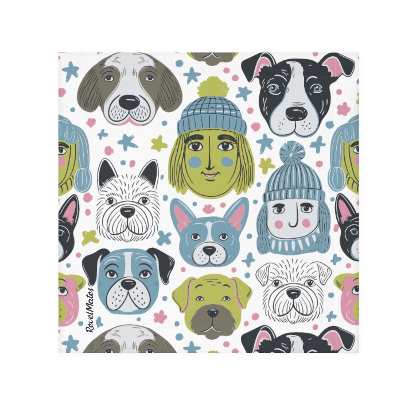 Face Towel | Winter Doggies Design