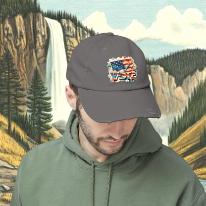 Unisex Distressed Cap | VOTE Watercolor Design | US Elections | 8 colors