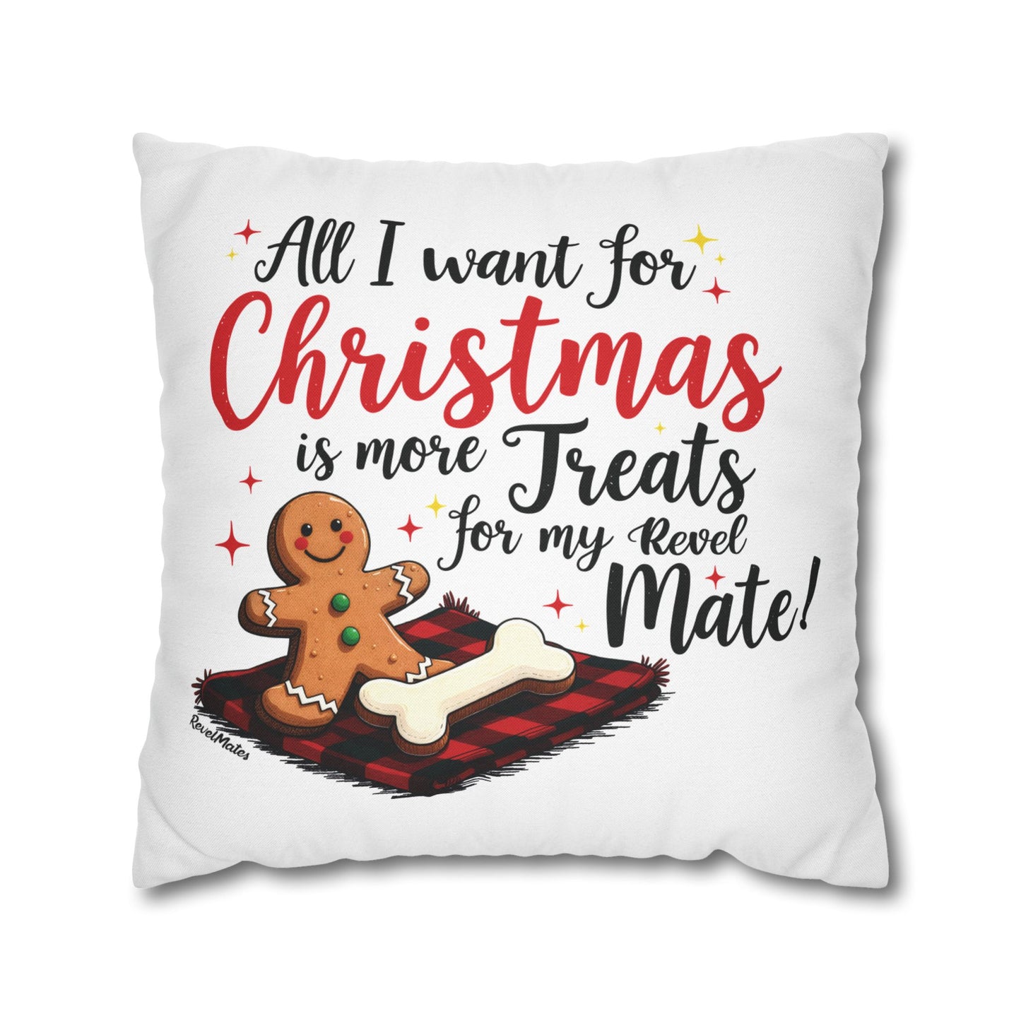 Spun Polyester Square Pillowcase | Ginger Cookie Mates Design | 4 sizes