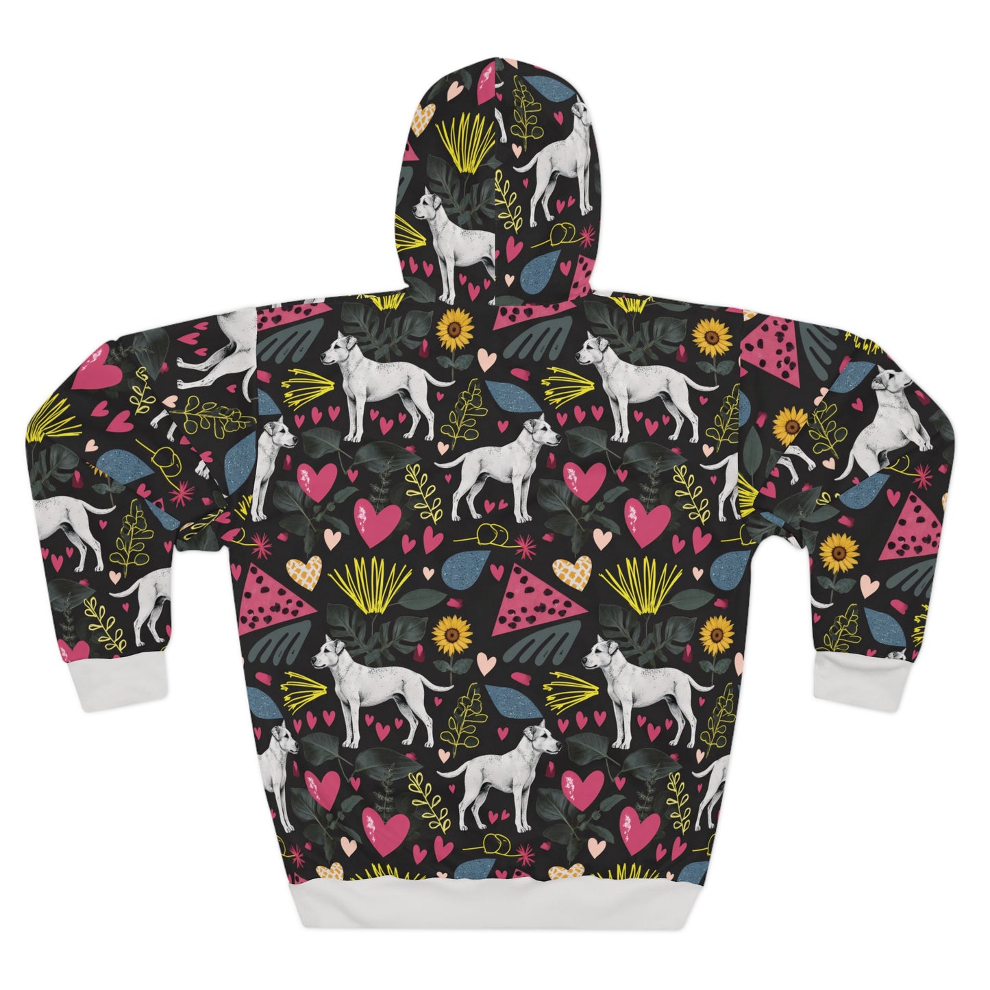 Unisex Cut & Sew Pullover Hoodie | All Over Print Hoodie | Hearts & Tails Design