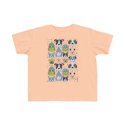 Toddler Unisex Lightweight Fine Jersey T-Shirt | 2T-6T | Winter Doggies Design | 19 colors