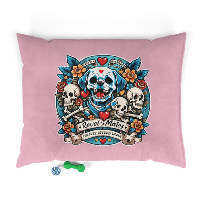 Pet Bed | for Dogs, Cats and all beloved Pets | Dog Skull Tattoo Design | 4 colors