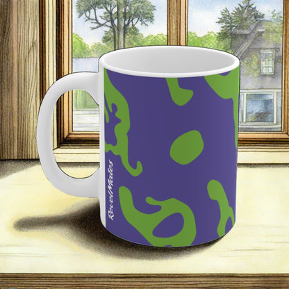 Ceramic Mug 11oz (330 ml) | Camouflage Lavender & Lime Design
