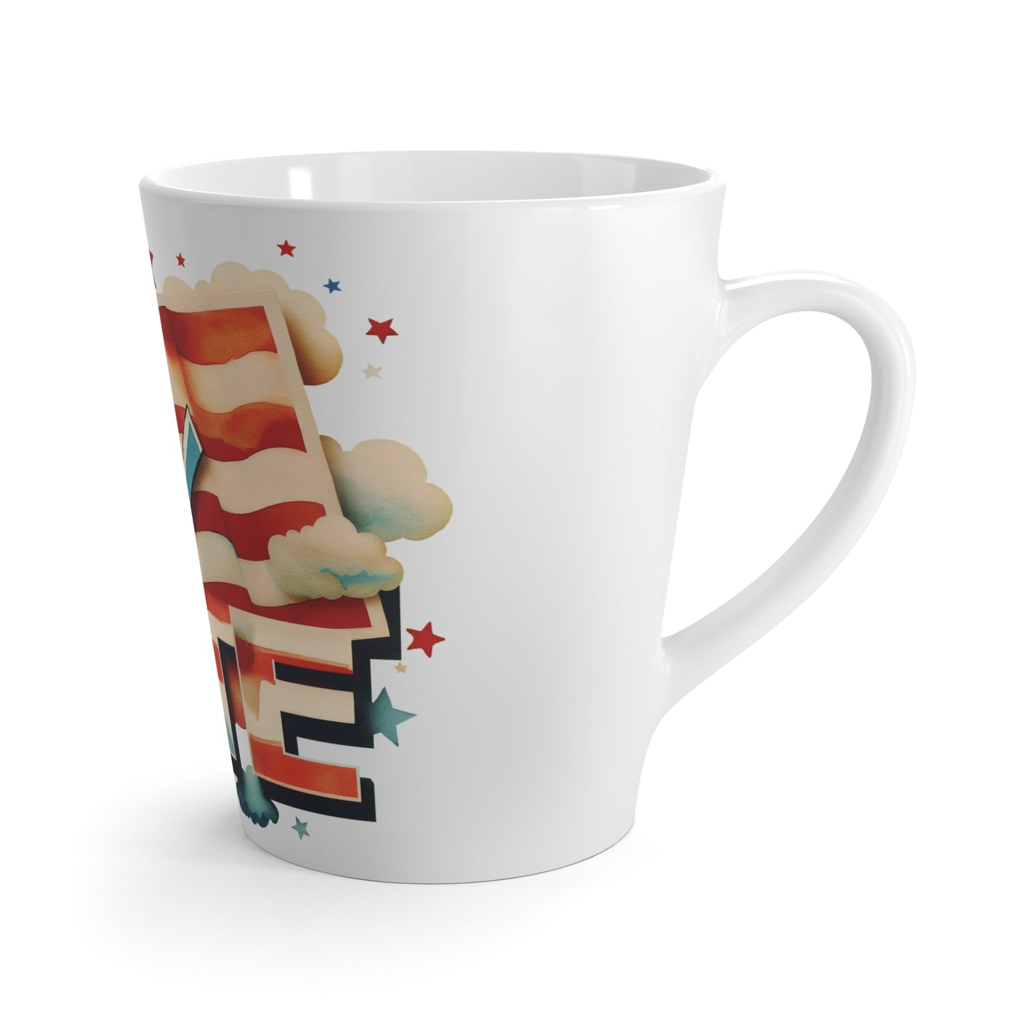 Latte Mug 12oz (350 ml) | VOTE Watercolor Design | US Elections | 2 colors