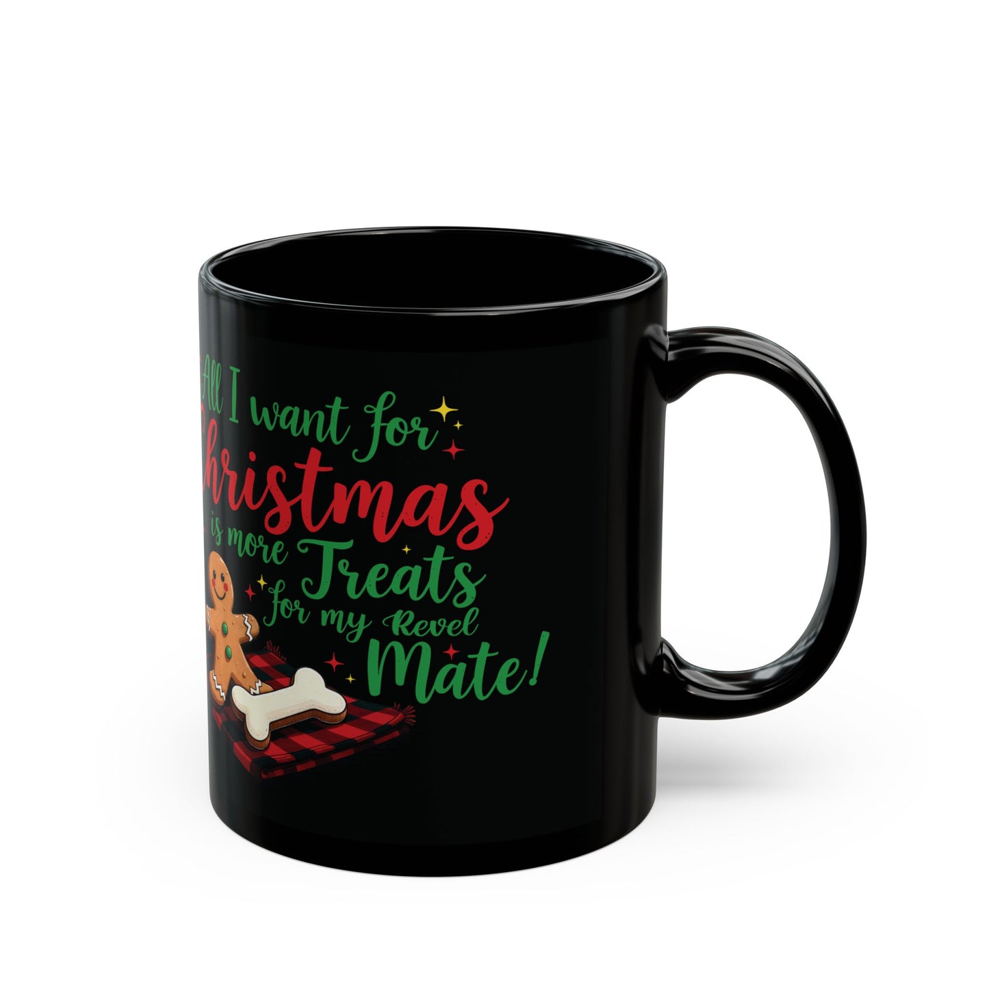 Total Black Ceramic Mug (11oz, 15oz) | Ginger Cookie Mates Design | 2 sizes