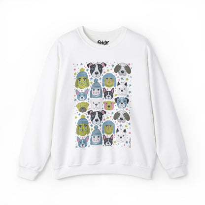 Unisex Heavy Blend Crewneck Sweatshirt | Winter Doggies Design | 14 colors