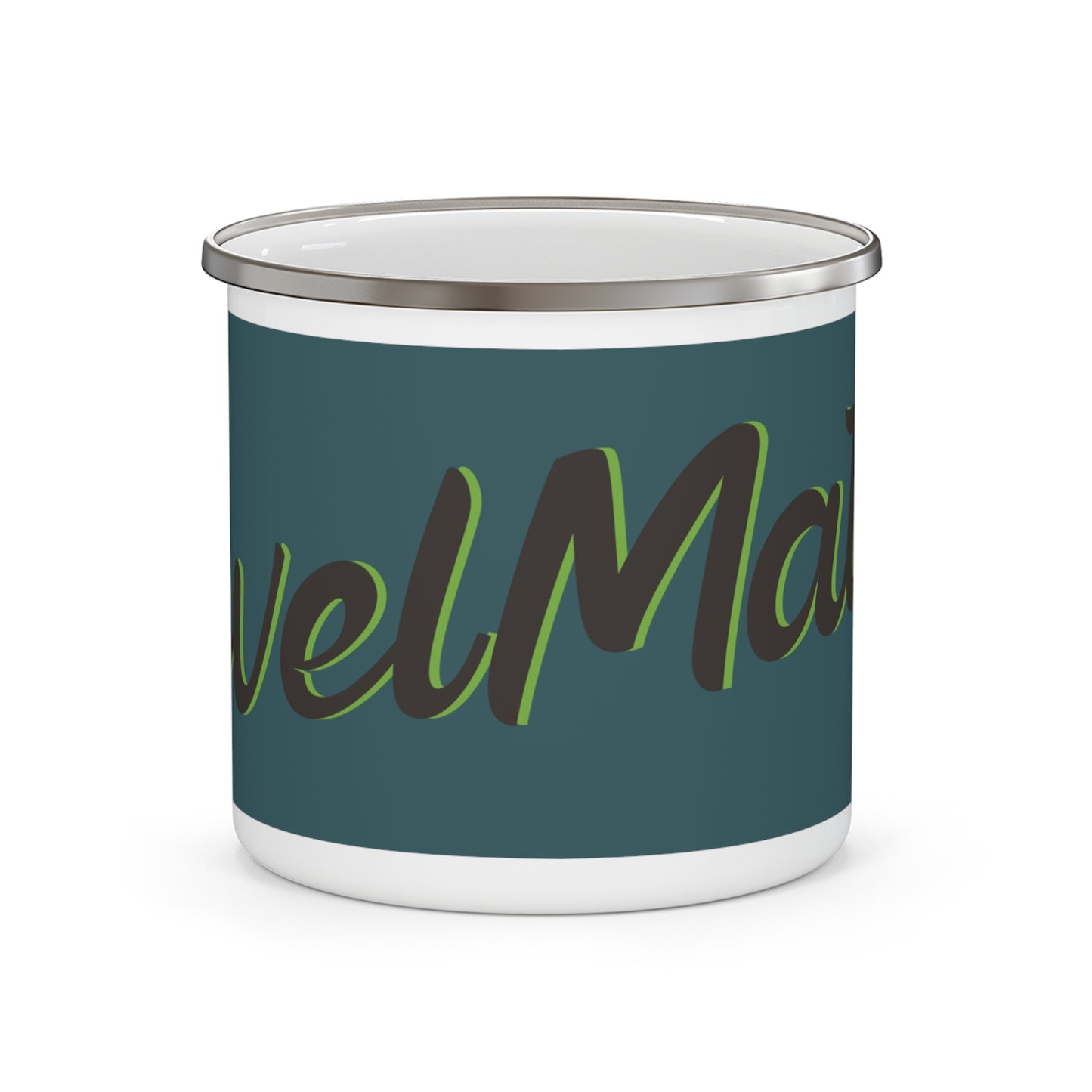 Enamel Camping Mug 12oz (350ml) | Turquoise & Brown RevelMates Design