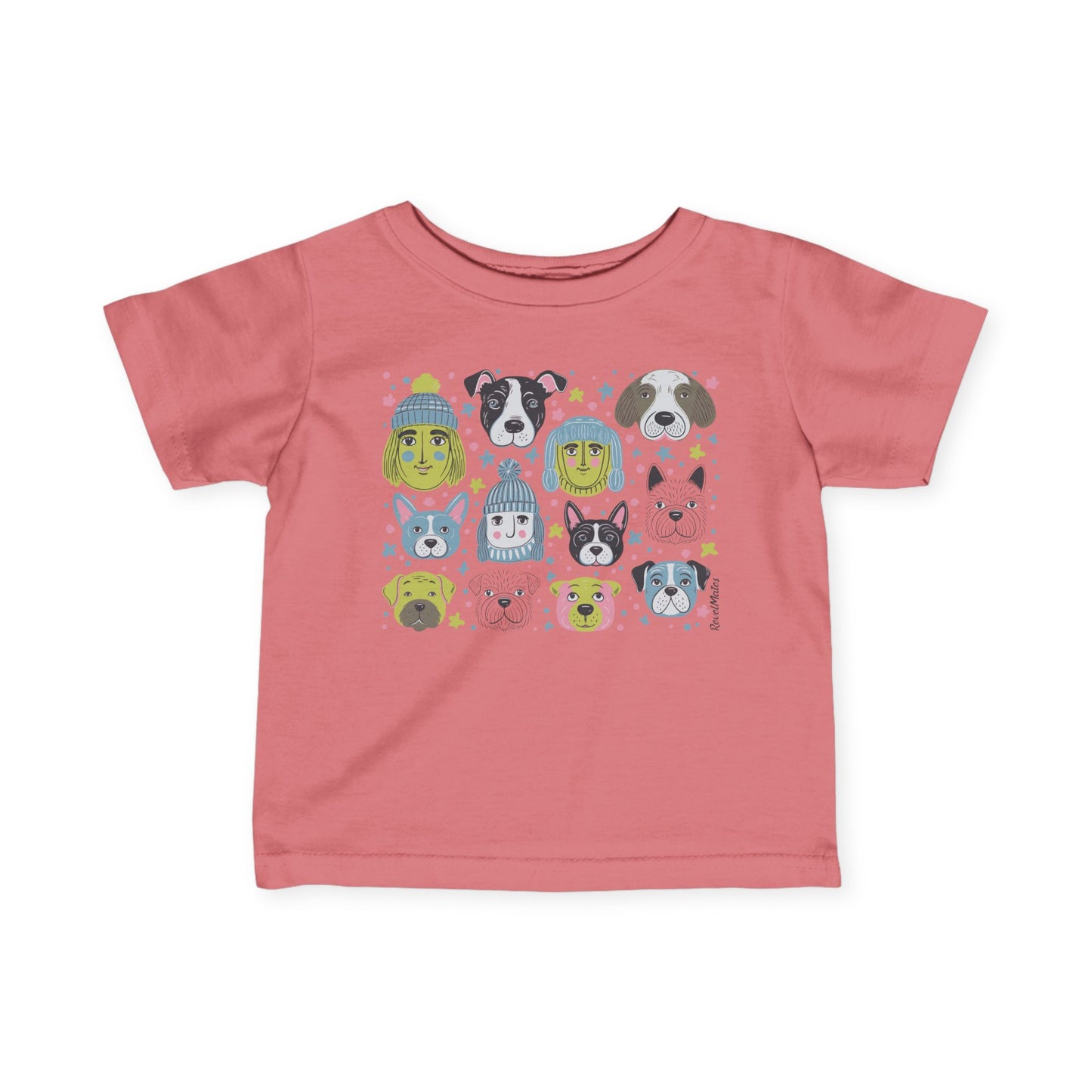 Infant Unisex Lightweight Fine Jersey T-Shirt | 6M-24M | Winter Doggies Design | 12 colors