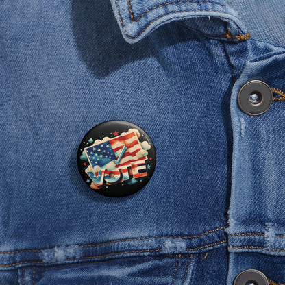 Pin Buttons | VOTE Watercolor Design | US Elections | 2 colors